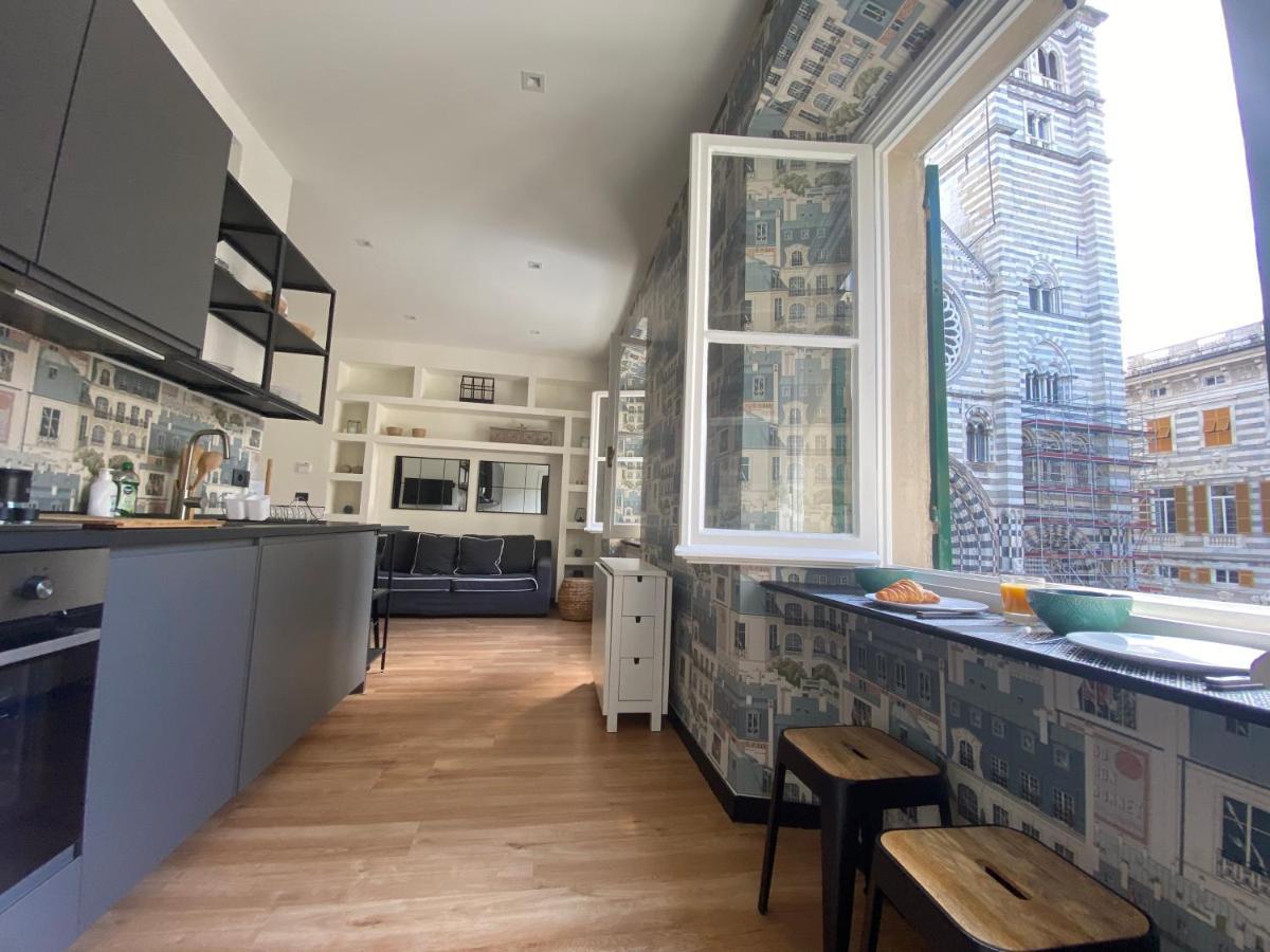 New Apartament In Front Of Genoa Cathedral Bagian luar foto